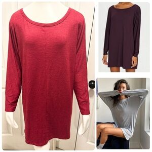 Wilfred Free Aritzia Comet Dress Long Sleeves Oversized Sweater Red Wine Small